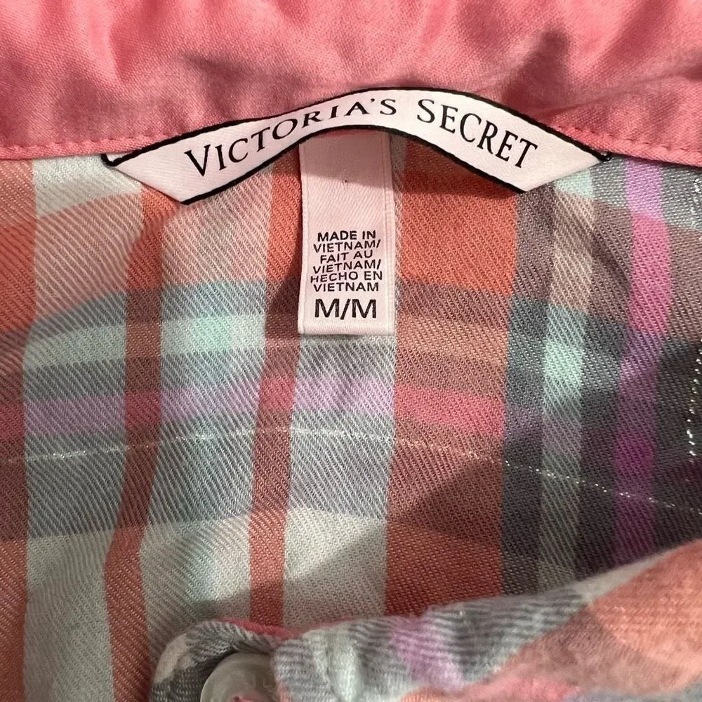 Victorias Secret Plaid Button Up Pajama Top
